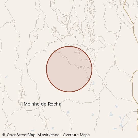 Map of the area, circle about one kilometre